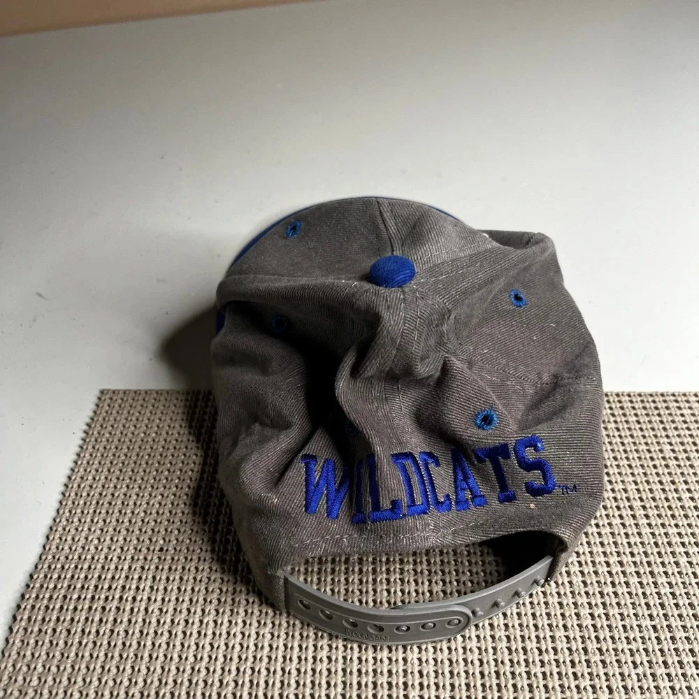 Vintage Kentucky Wildcats Snapback Hat Youngan Grey Blue Embroidered NCAA Cap
